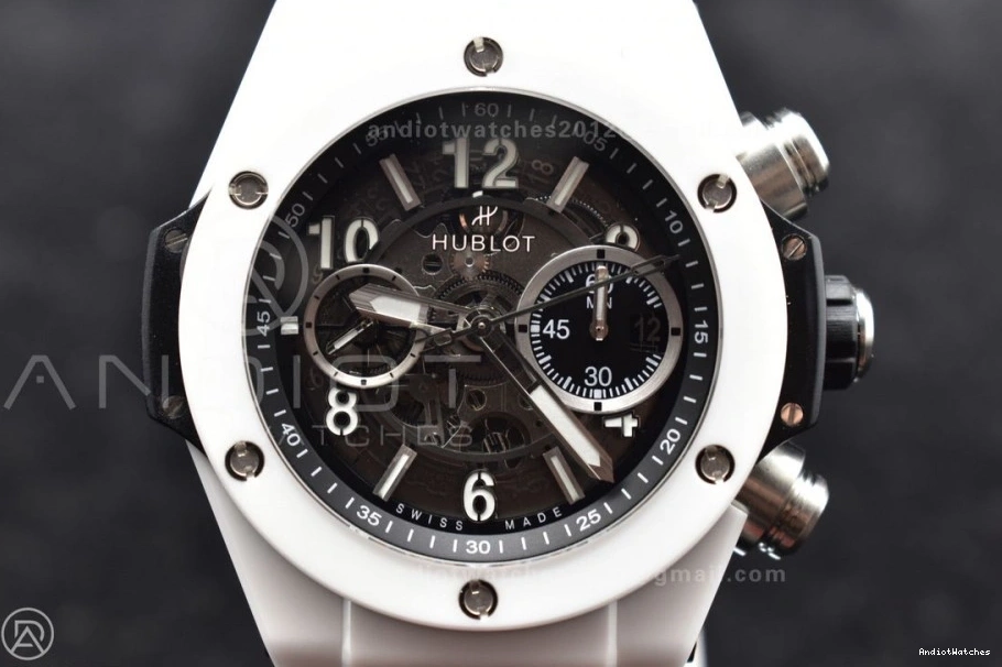 Skeleton White Edition A Strap Bang Ceramic Rubber Best on Big Packable Unico 1:1 White Dial 516 ZF 0125